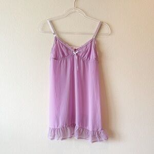 Victoria's Secret Angels Y2K Lavender Purple Coquette Lace Nightie Slip Dress